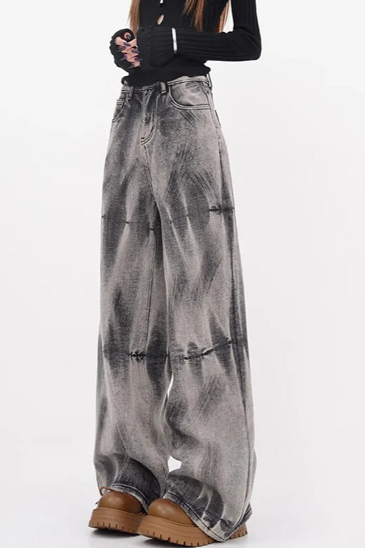 Tie-Dye Loose Straight-Leg Jeans Main image