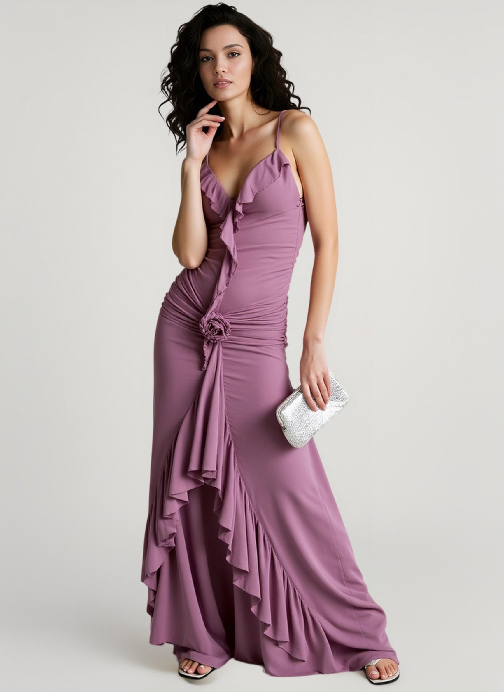 Floral Ruffle Slim Cami Vacation Dress Main image