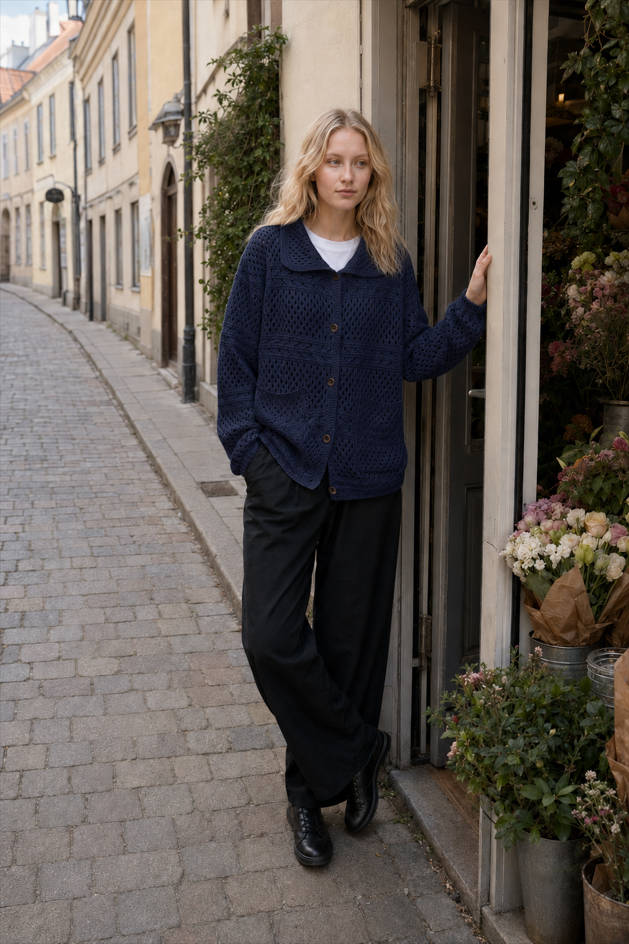 Openwork Knit Cardigan