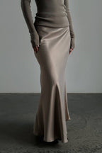 Satin High Waist Mermaid Maxi Skirt