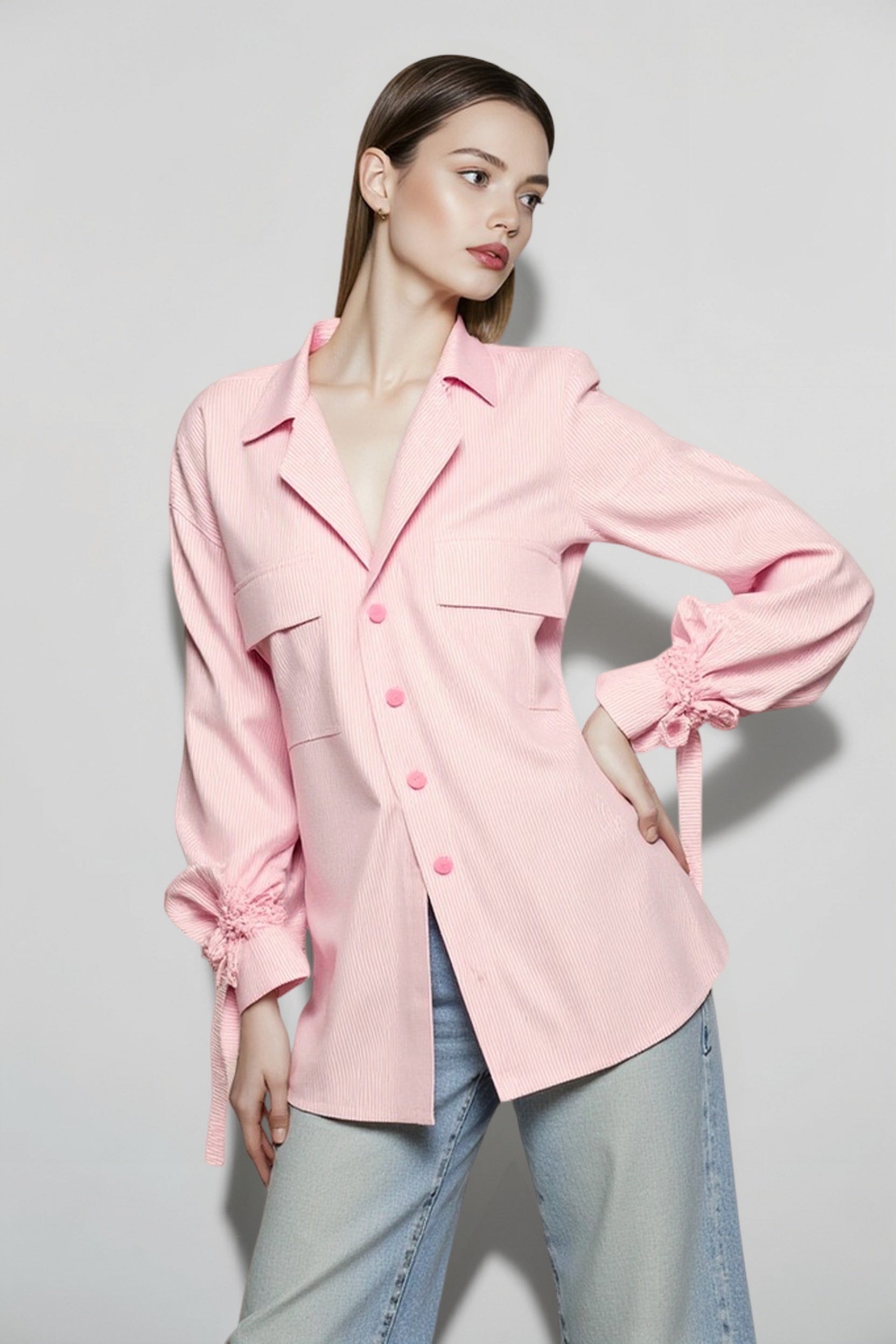 Versatile Striped Flare Blouse Main image