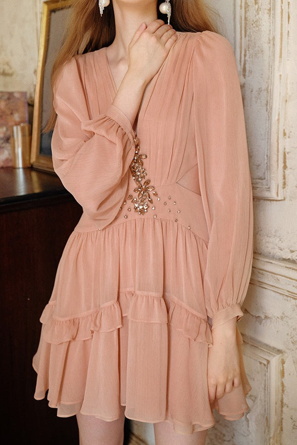 Crystal Cut Out Ruched Mini Dress Secondary image