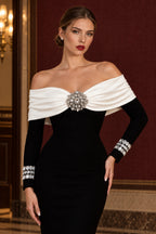Elegant Sequin Sexy Off-the-Shoulder Evening Dress