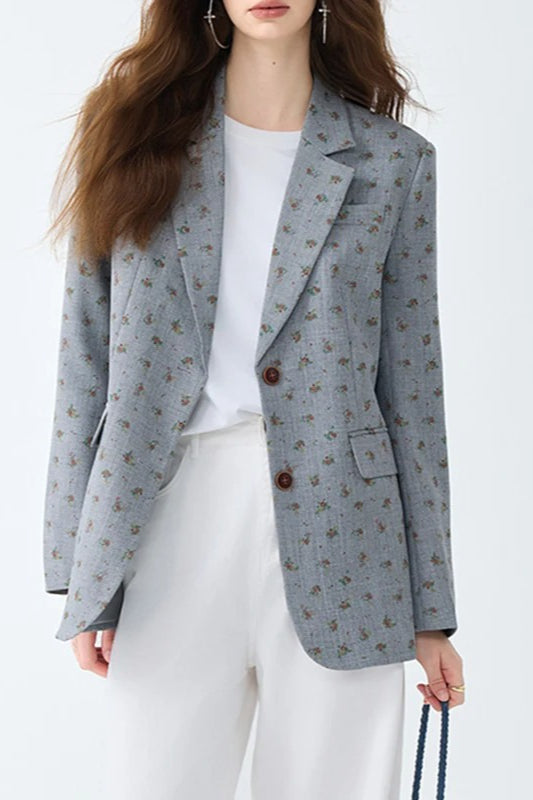 Printed Longline Casual Blazer Secondary image