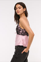 Lace Backless V-Neck Cami Top