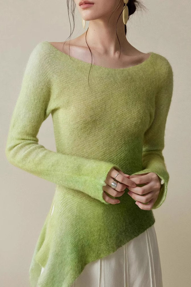 Diagonal Weave Raglan Knit Top Main image