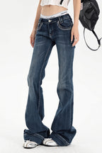Low Rise Dark Wash Bootcut Flare Jeans