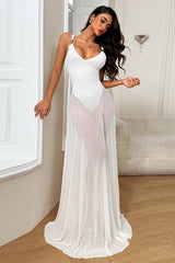 Sheer A-Line Maxi Birthday Dress