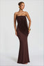 Solid Strapless Ruched Mesh Bodycon Dress