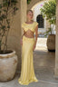 Ruched Panel Strapless Top High Waist Skirt Set