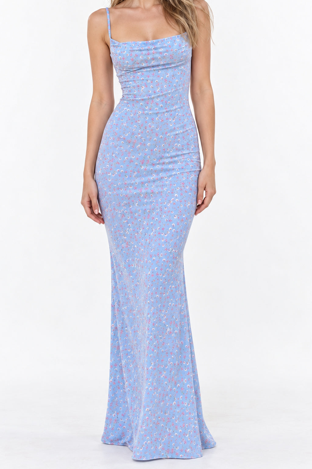 Fresh Floral Print Cami Maxi Dress