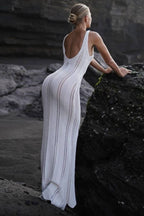 Backless Bodycon Knit Boho Dress