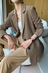 Classic Tweed Houndstooth Blazer
