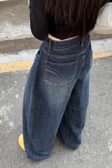 Washed Wide Leg Vintage Jeans