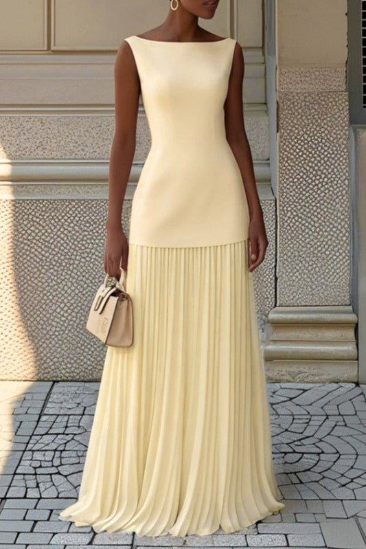 Solid Color Sleeveless Knit Slip Prom Dress Secondary image
