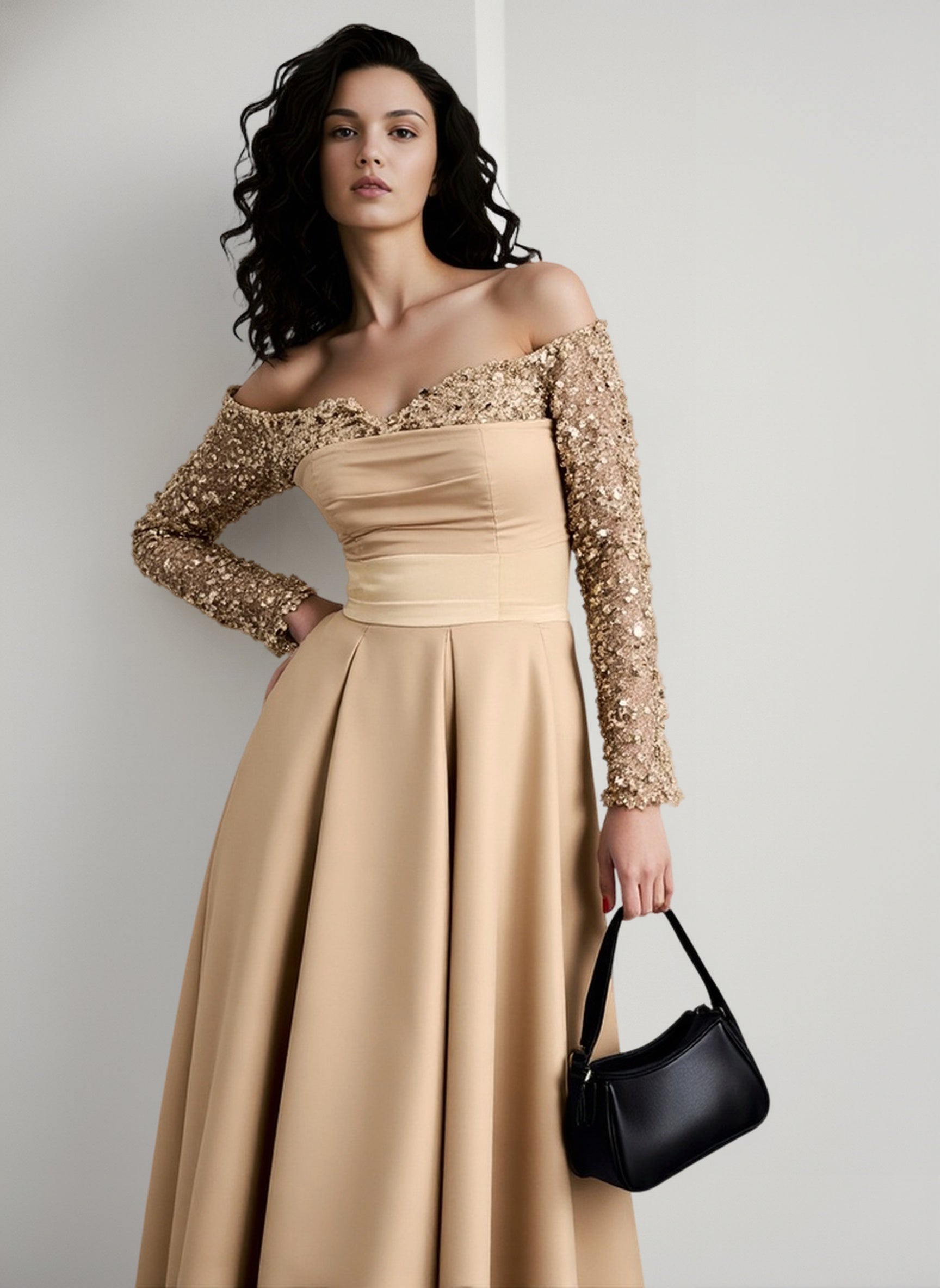 Long Sleeve Sequin Evening Gown Prom Dress Secondary image