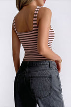 Retro Striped Cami Fitted Crop Top