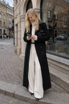 Warm Wool Solid Color Long Overcoat