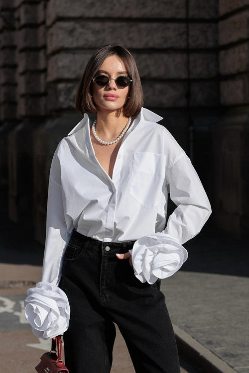 Floral Panel Collared Blouse Secondary image