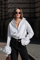 Floral Panel Collared Blouse