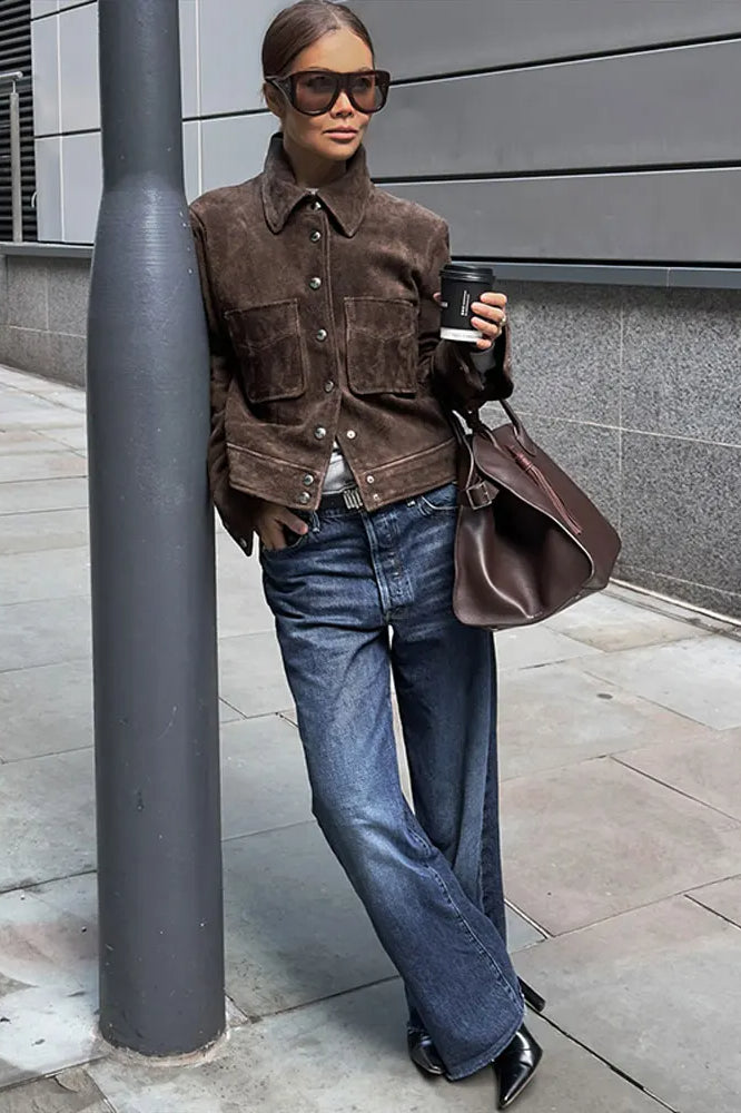 Single-Breasted Suede Jacket Main image