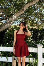 Low-Back Ruffle Mini Party Dress