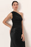 Chic Asymmetric Shoulder Ruched Bodycon Cocktail Dress
