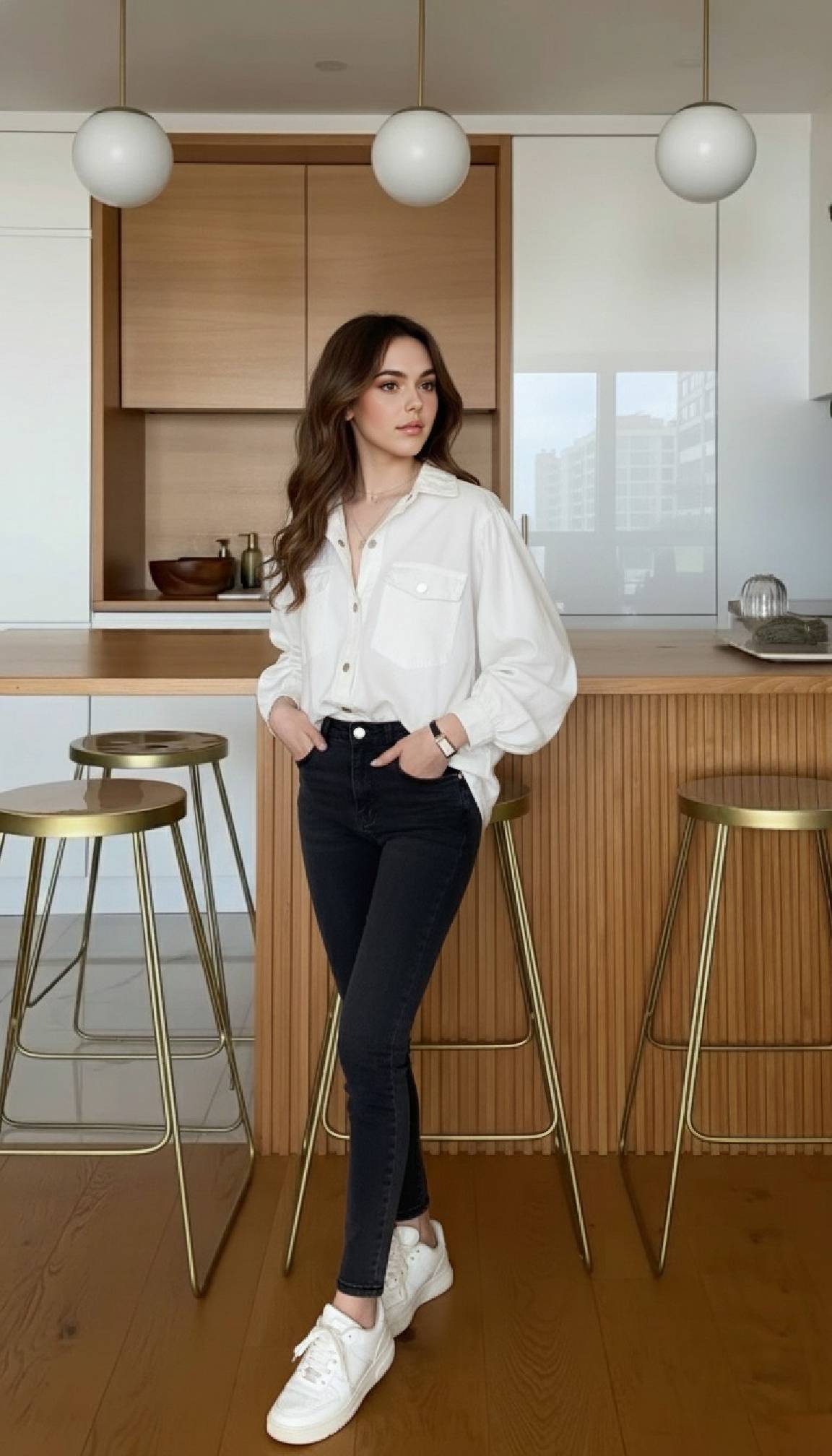 Pleated Long Sleeve Blouse Secondary image