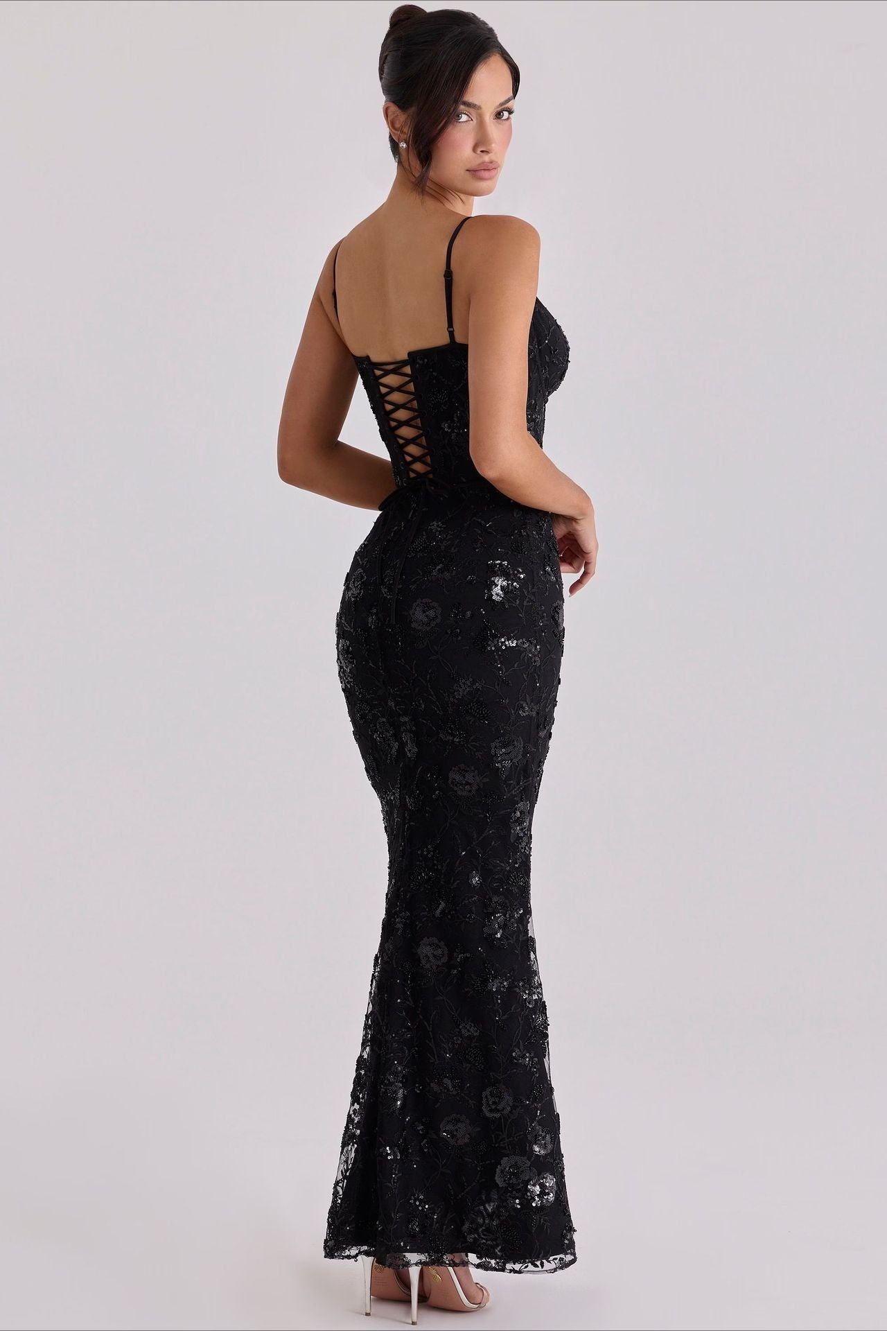 Sequin Cami Elegant Evening Maxi Dress