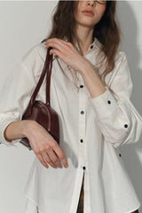 Relaxed Button Front Blouse