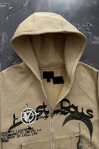 Bold Graphic Cropped Full Zip Hoodie