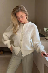 Pastel Mohair Blend Solid Cardigan