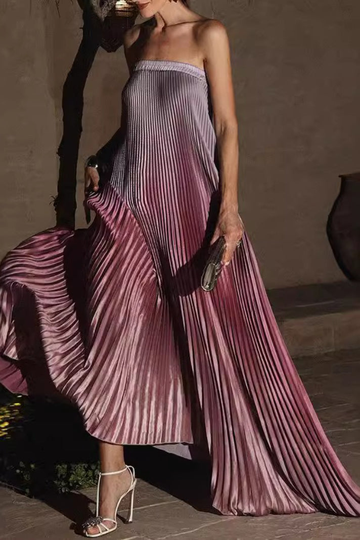 Ombre Strapless Pleated Prom Dress Secondary image