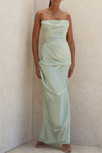 Strapless Slit Elegant Formal Dress