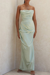 Sexy Strapless Slit Elegant Formal Dress