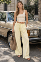 Light Pocket Drawstring Wide Leg Pants