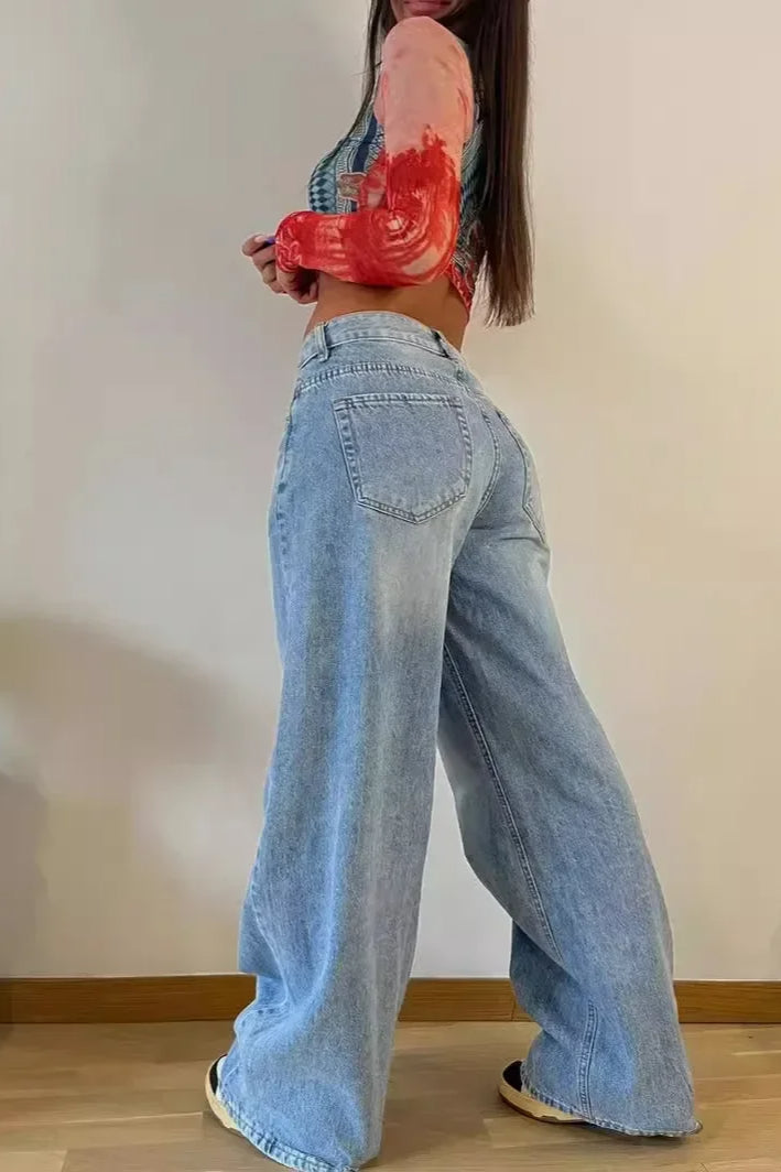 Retro High Waist Wide-Leg Jeans Secondary image