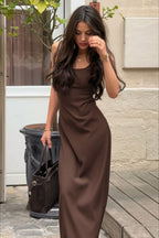 Sleeveless Waist Cinch Bodycon Slip Dress