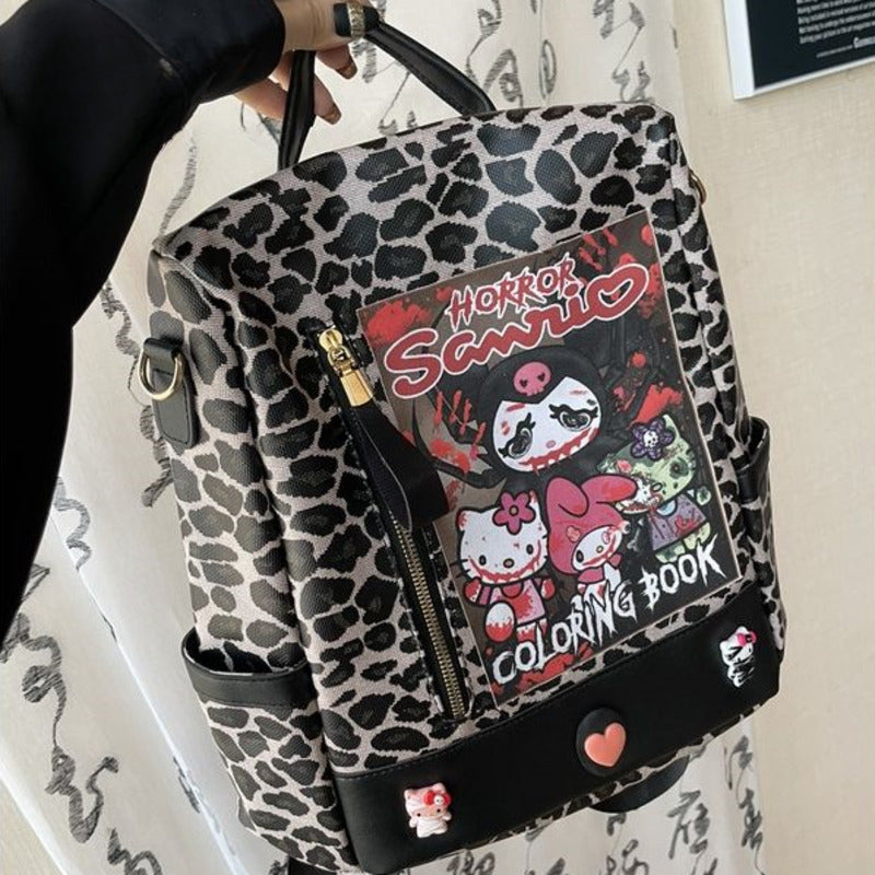 Kuromi Leopard Print Y2K Gothic Vintage Fashion Luxury Cartoon Cute Shoulder Bag Main image