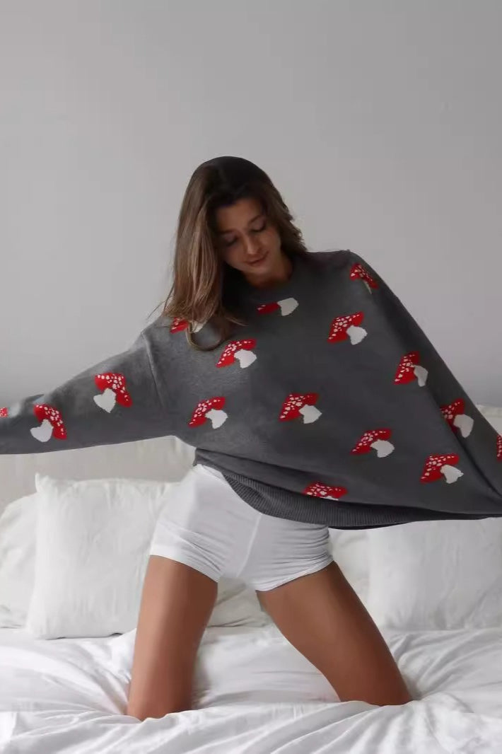 Mushroom Print Knit Sweater Secondary image