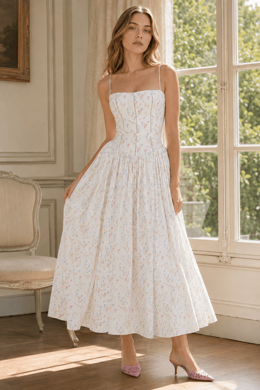 Floral Wrap A-Line Dress