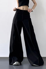 Pleated High End Edgy Wide Leg Suit Pants