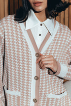 Houndstooth Long Sleeve Cardigan