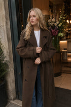 Solid Color Long Sleeve Trench Overcoat