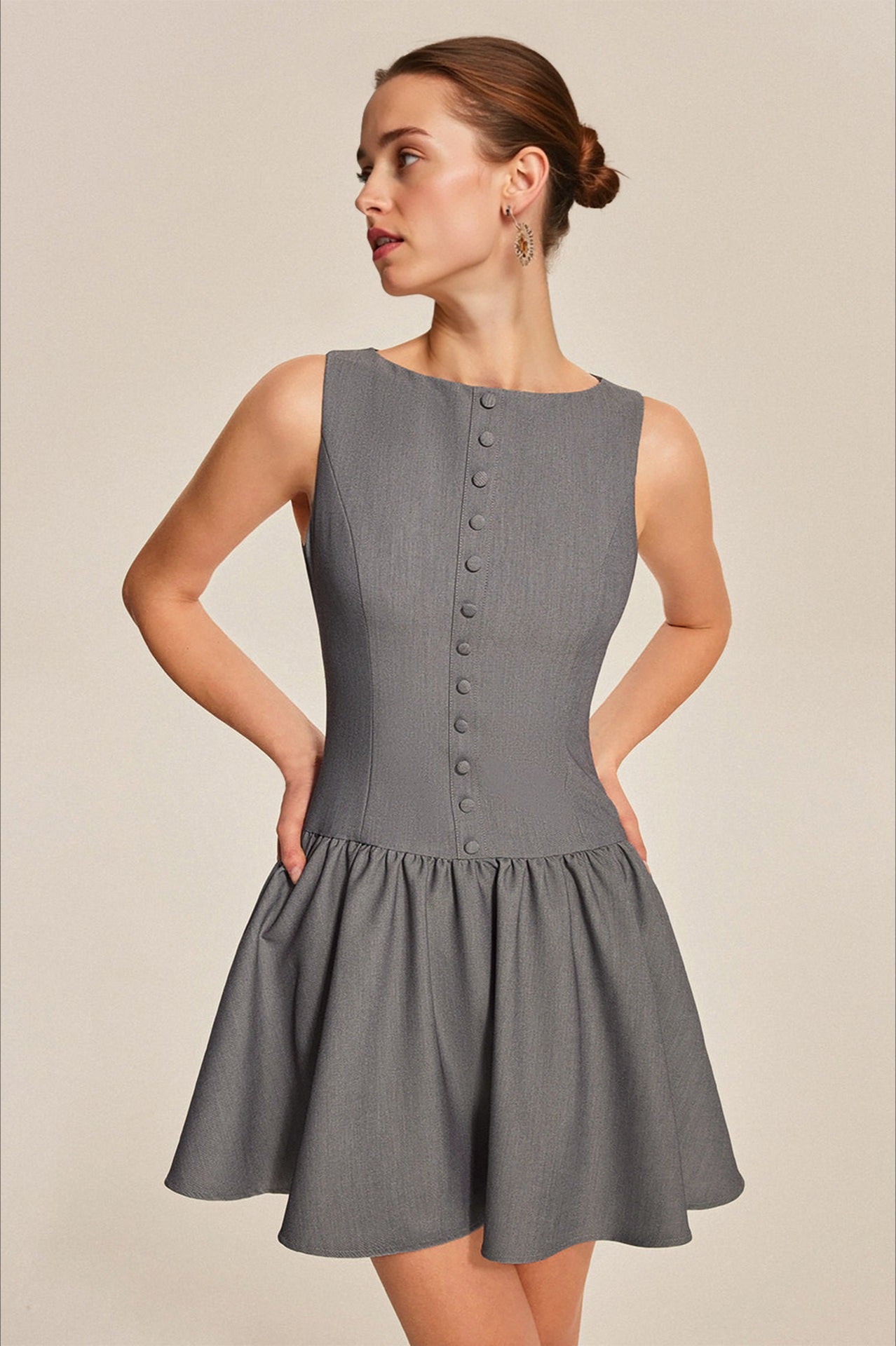 Elegant Ruffle A Line Work Dress Secondary image