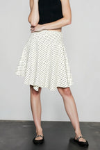 Polka Dot Low Waist Ruffle Hem A-Line Skirt