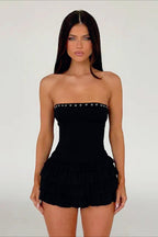 Tiered Strapless Puff Birthday Dress