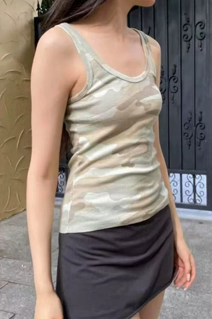 Camo Print Racerback Tank Top Secondary image