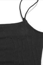 Backless Spaghetti Strap Fitted Crop Top