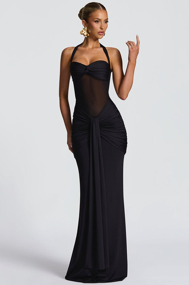 Ruched Low-Back Bodycon Party Dress